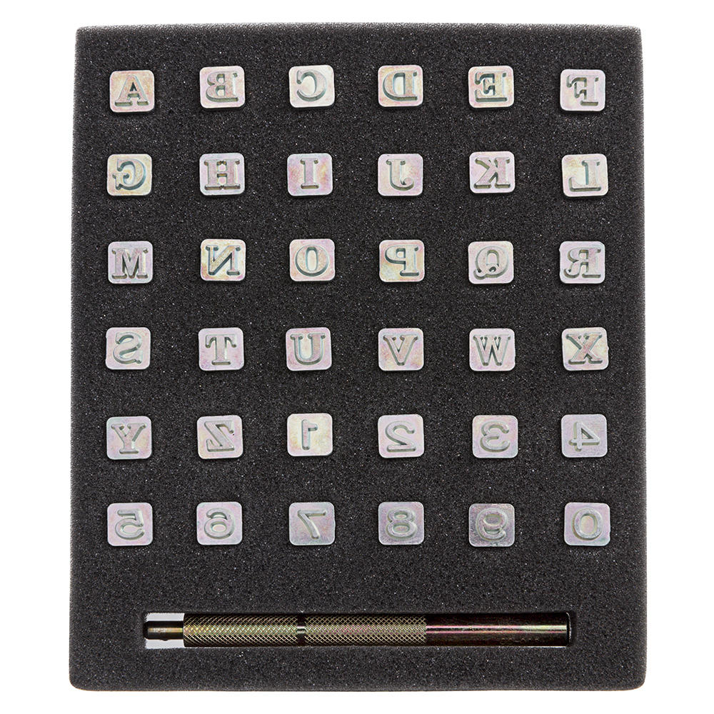 Ivan® Punziereisen, Buchstaben und Nummern, Set, 36-teilig