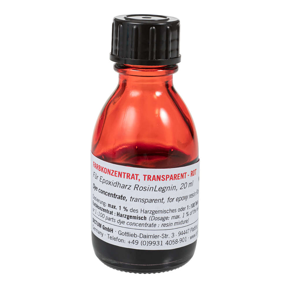 Concentré de couleur pour résine époxy RosinLegnin, transparent, rouge