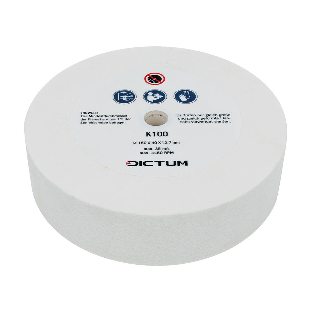 White Aluminum Oxide Grinding Wheel, 150 x 40 x 12.7 mm, 120 Grit