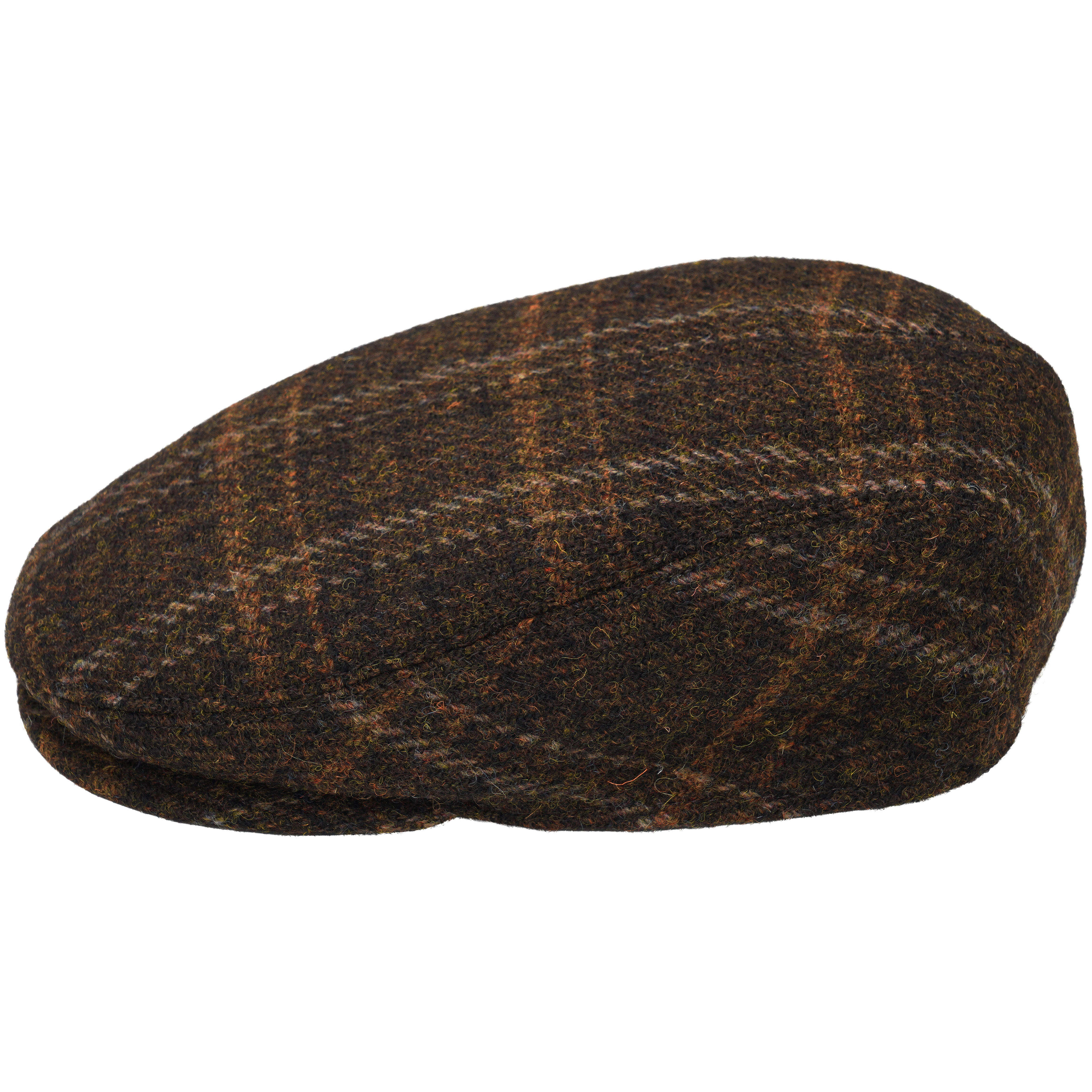 Harris Tweed Cap, Red/Brown/Green