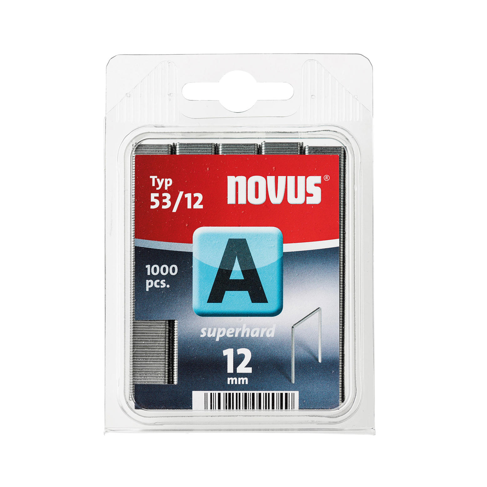Fine Wire Staples, Type 53, Galvanized Material, Length 12 mm, 1000 Pieces