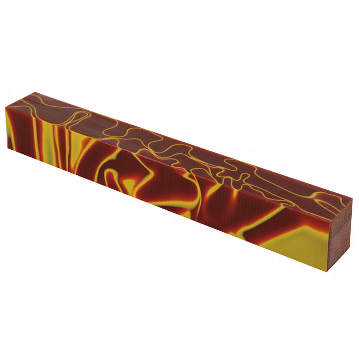 Acryl Pen Blank, rot/gelb