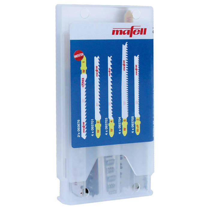MAFELL Stichsägeblätter Sortiment 1, je 4x W2, W+P2, W5, W4, 2x CUnex W1