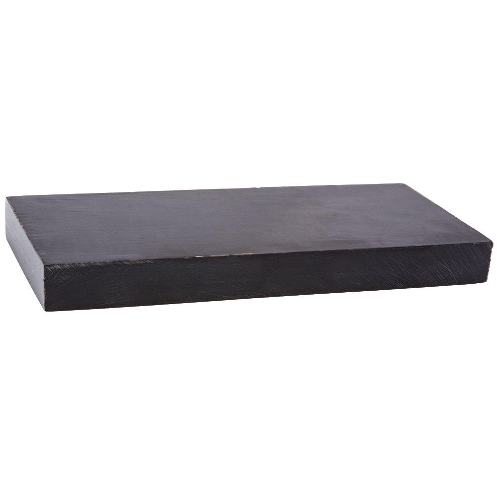 Bloc de corne de buffle, noir, poli, 160 x 60 x 16 mm