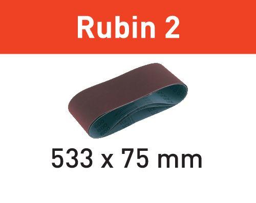Festool Abrasive belt L533X 75-P80 RU2/10 Rubin 2, 10 Pieces