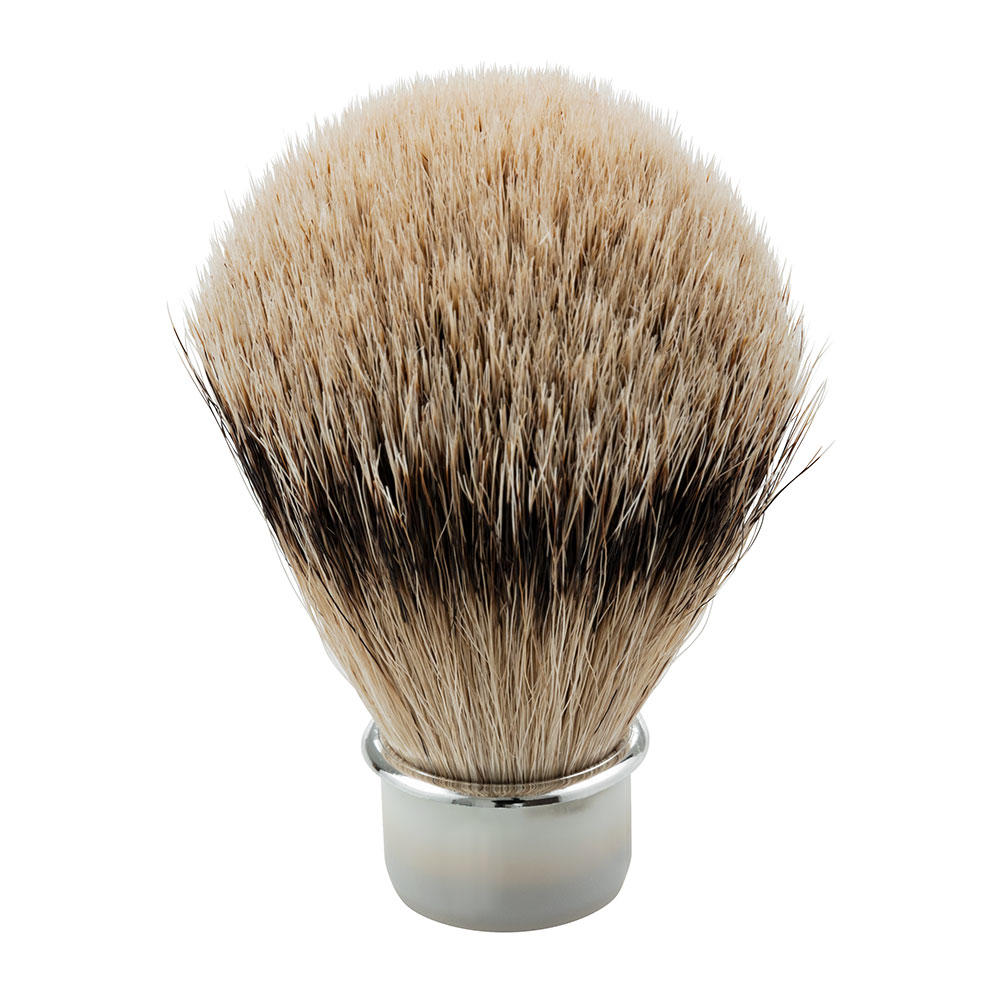 Kit costruzione pennello da barba, ciuffo di tasso/punta argent., conf. regalo