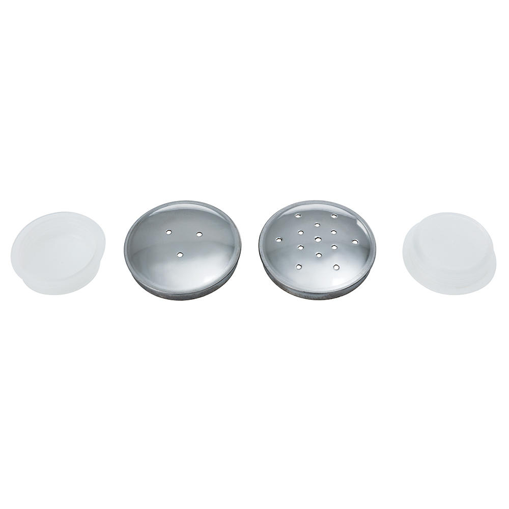 Lids for Salt and Pepper Shakers, Chrome-plated, Pair