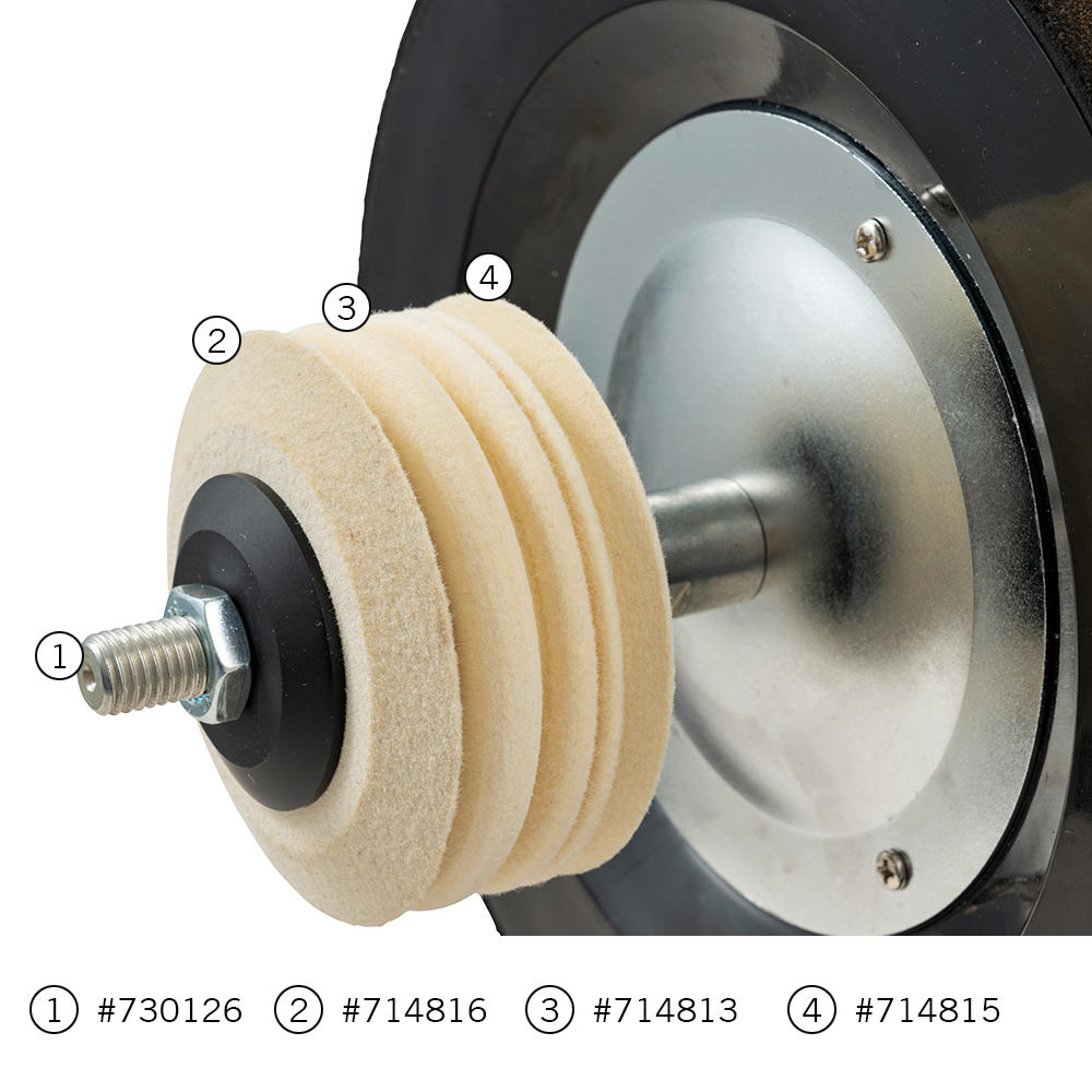 DICTUM® Filzpolierscheibe Ø 85/12, 45°