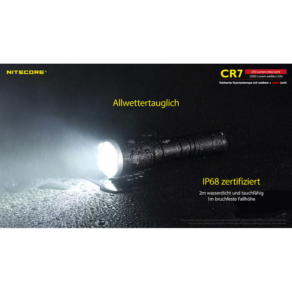 Nitecore® CR7, 2500 lm Weißlicht und 370 lm Rotlicht
