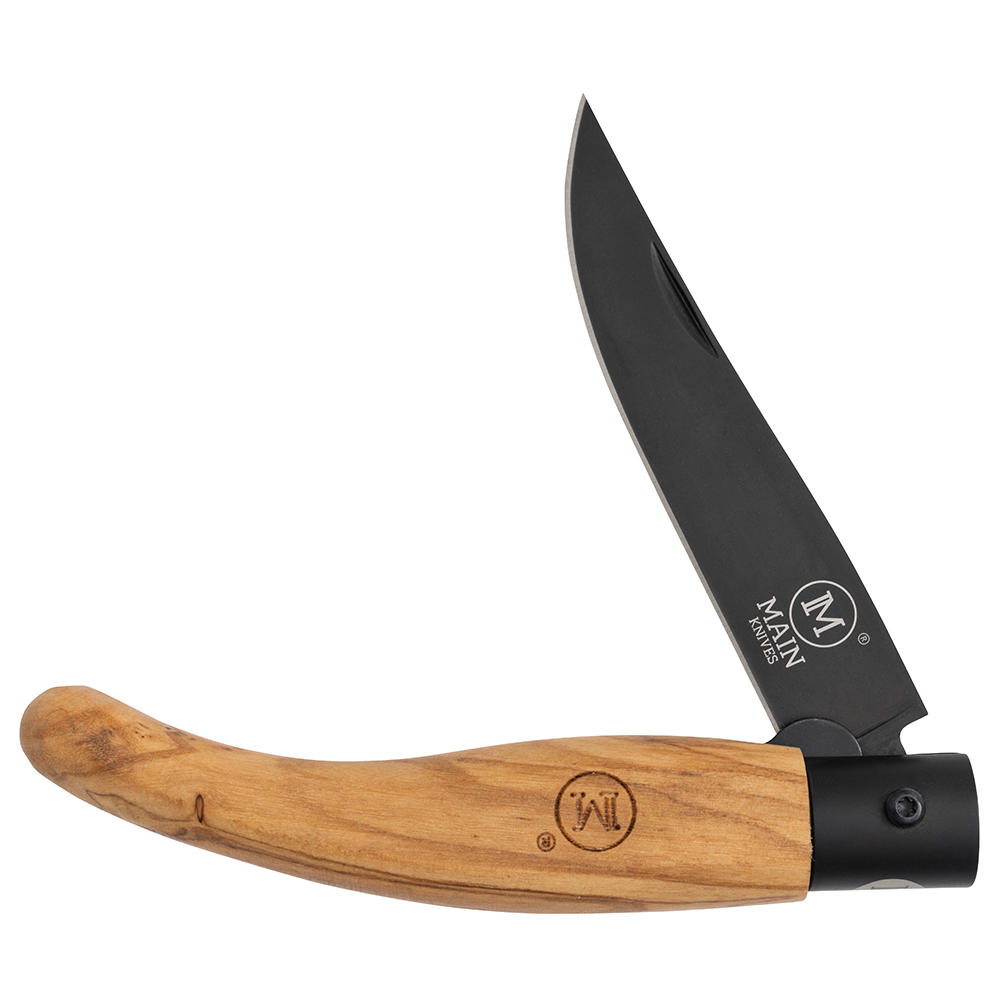 MAIN Klappmesser »Spanish Line«, Titanbeschichtet, Olivenholz