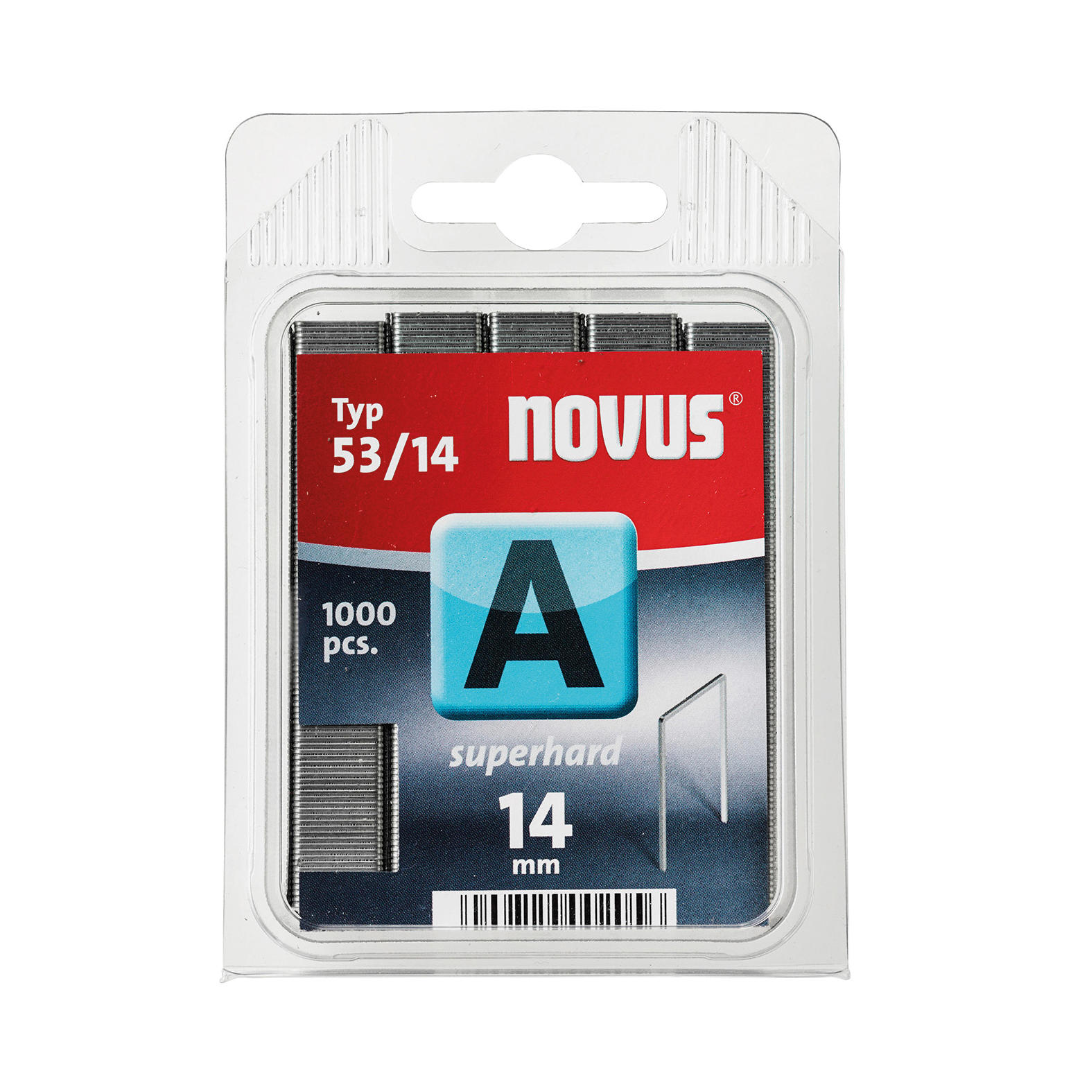 Fine Wire Staples, Type 53, Galvanized Material, Length 14 mm, 1000 Pieces