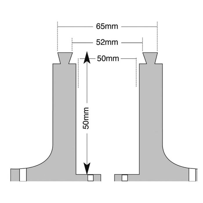 Axminster® Verlängerte zylindrische Spannbacken Ø 50 mm