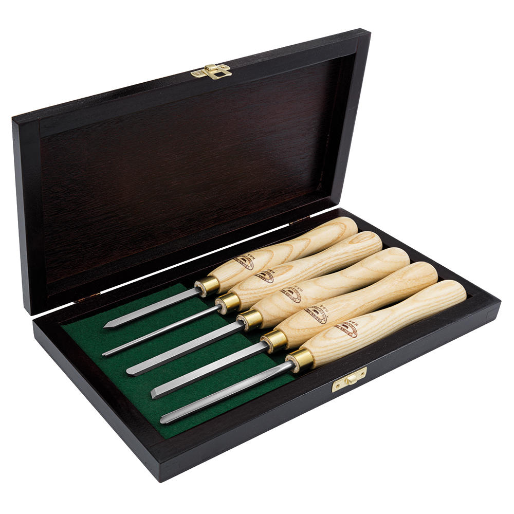 Crown® Drechseleisen-Miniatur-Satz, Eschengriff geölt, 5-teilig