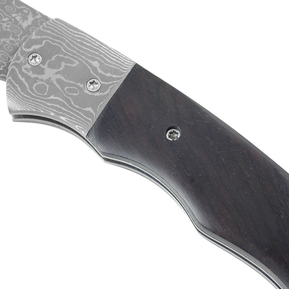 Coltello a serramanico, Suminagashi, legno di ebano, Clip Point