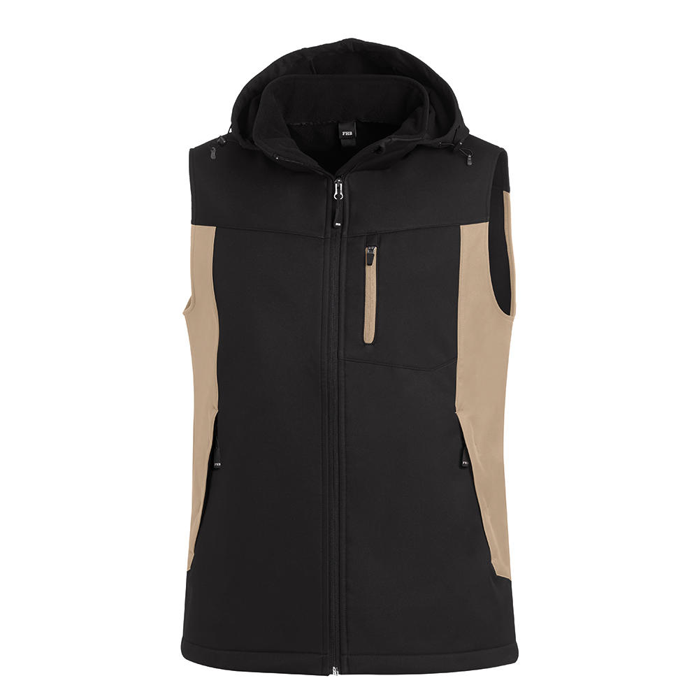 FHB® Herren Softshell Weste Justus, beige-schwarz