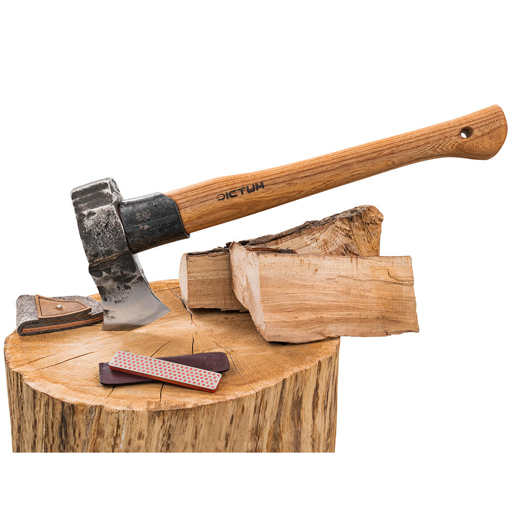 DICTUM® Splitting Hatchet, with Felt Sheath and Diamond Sharpener, Set