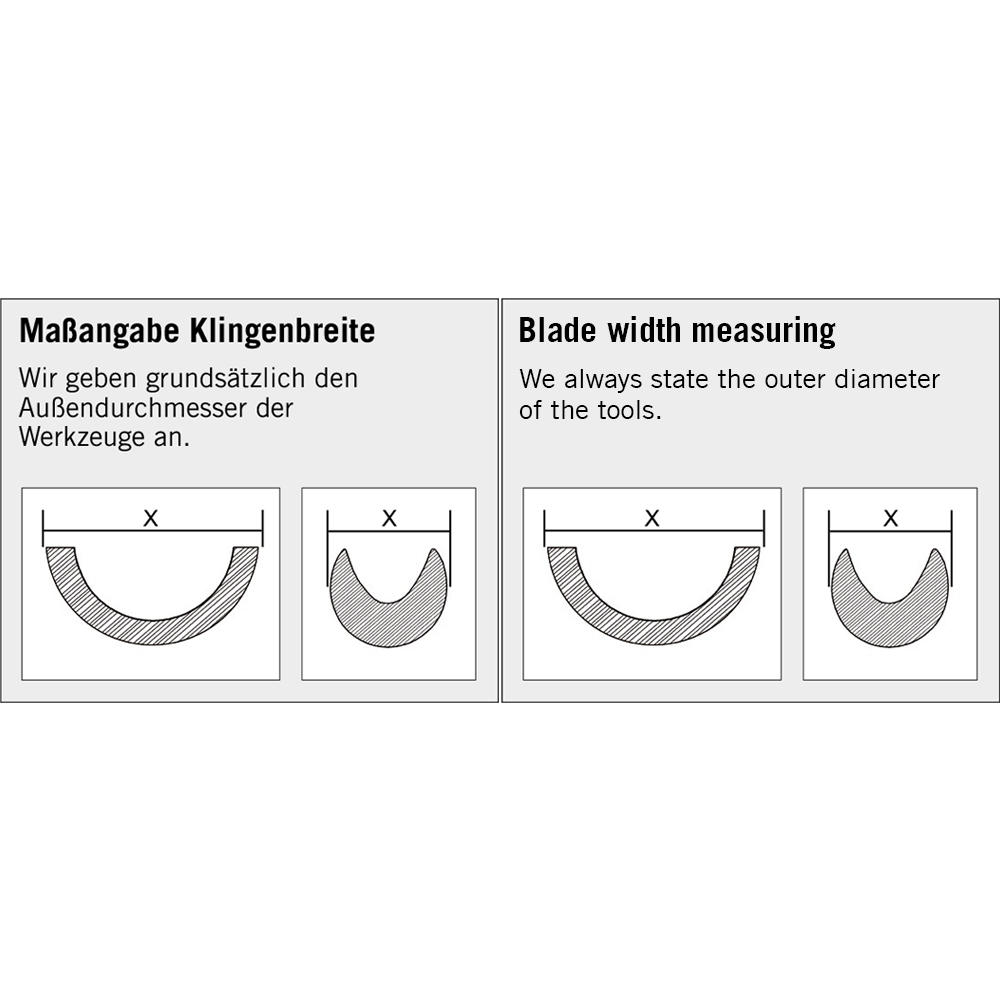 Crown® »European-style« Spindle Gouge, Stained Beech Handle, Blade Width 7 mm