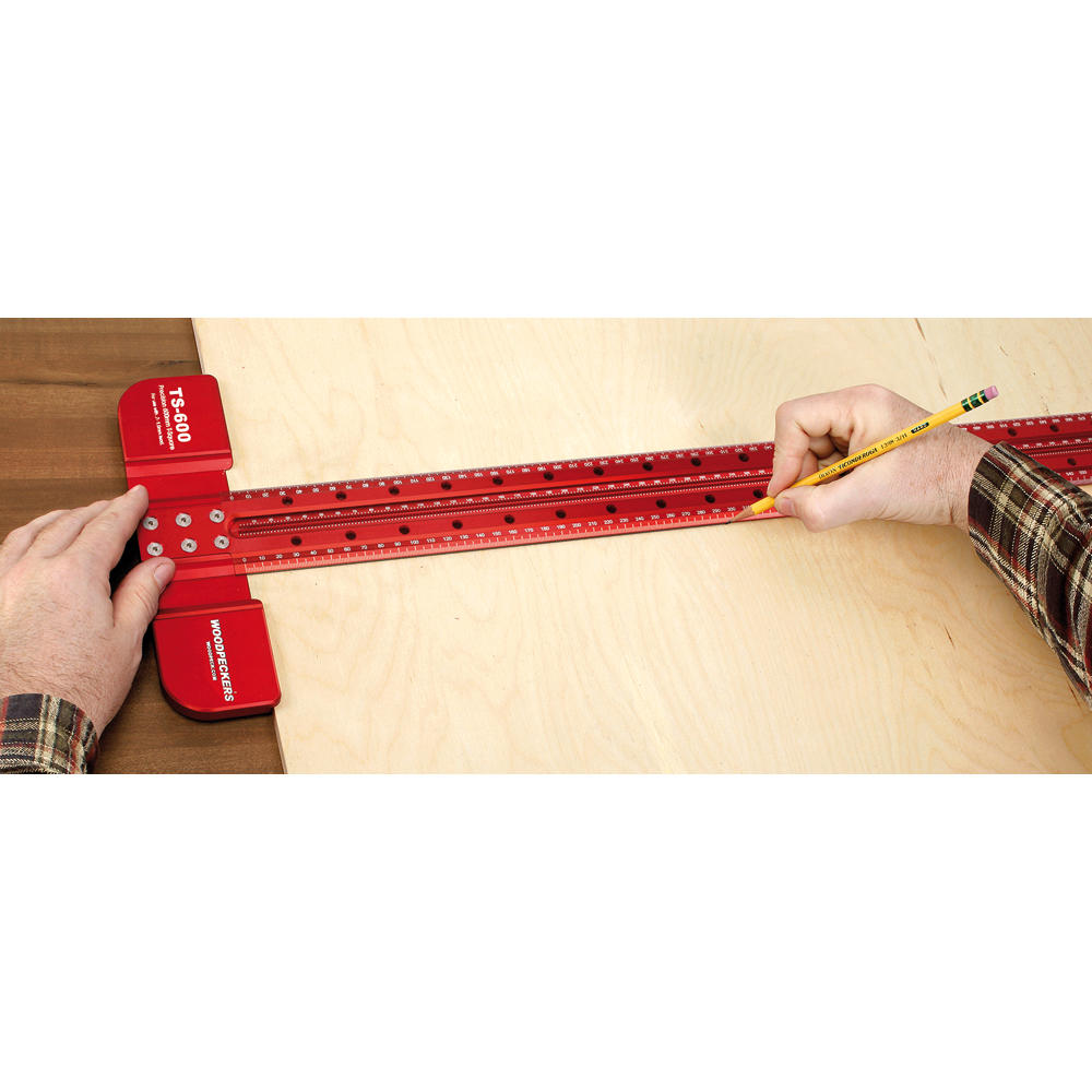 Regolo per tracciare con battuta a T Woodpeckers®, 600 mm