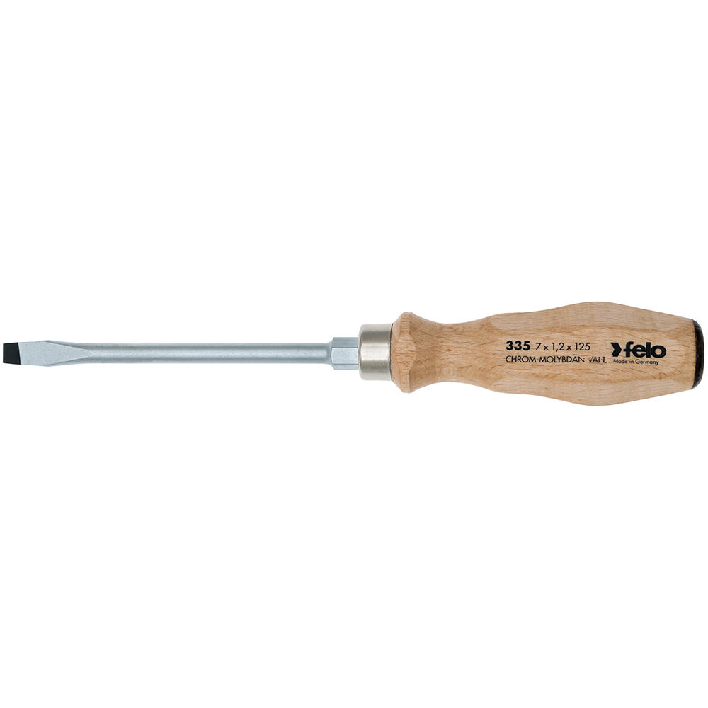 Felo® Screwdriver with Wooden Handle, Slotted 7 mm