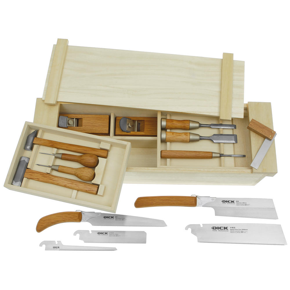 Japanese Tool Box, with Contents, 15 Items
