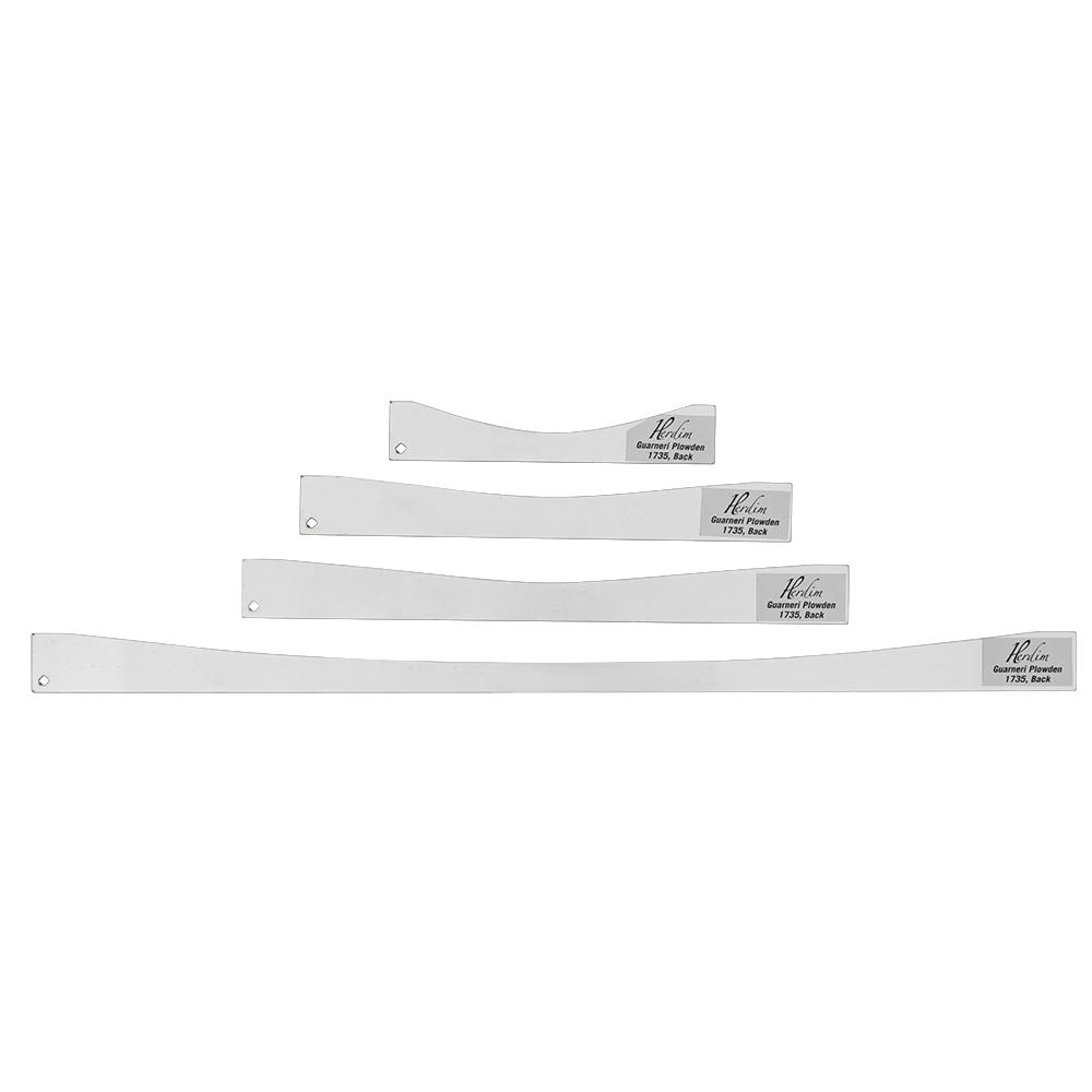 Jauges de radius Herdim®, jeu de 4 pièces, fond, violon, Guarneri Plowden 1735