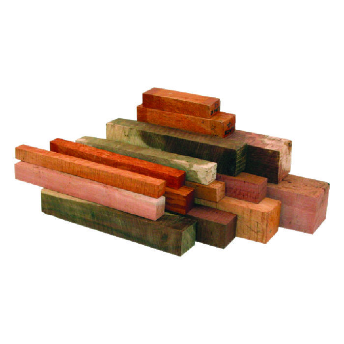 Assortiment de bois précieux équarris australiens, 5 kg