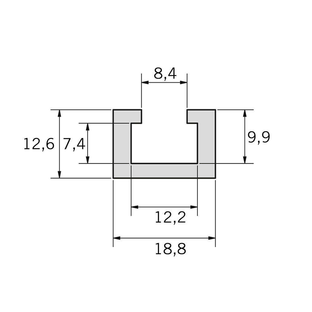 DICTUM® T-Nutschiene, 610 mm