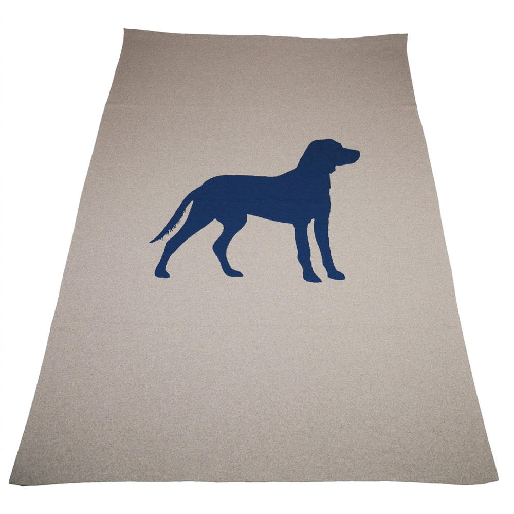 Lenz & Leif Blanket »Dog«, Beige/Dark Blue, 180 x 140 cm