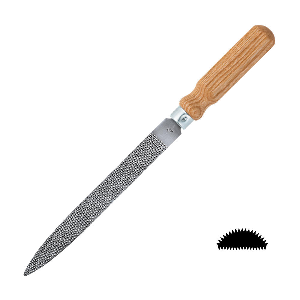 DICTUM® »Flat Cut« Precision Rasp, Half-Round, w. Handle, Cut 4, Cut Length 200