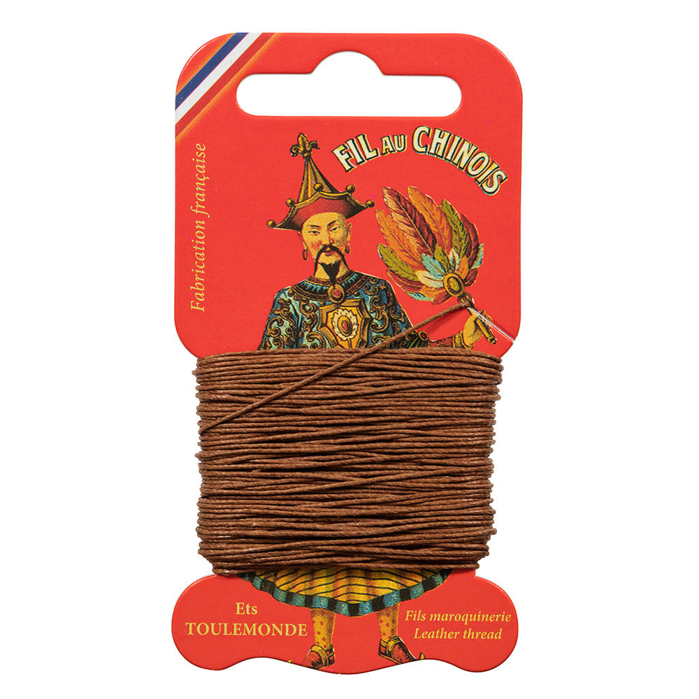 »Fil au Chinois« Waxed Linen Thread, Maroon, 15 m