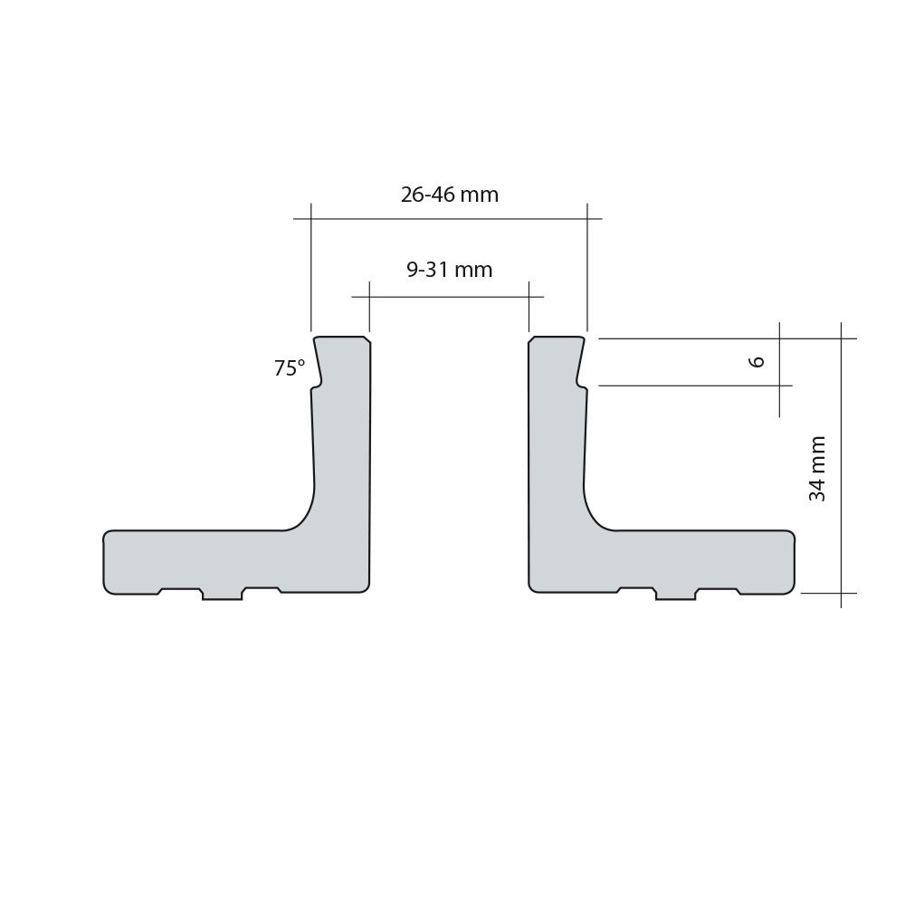 DICTUM® Verlängerte Schwalbenschwanzbacken, Ø 25 mm