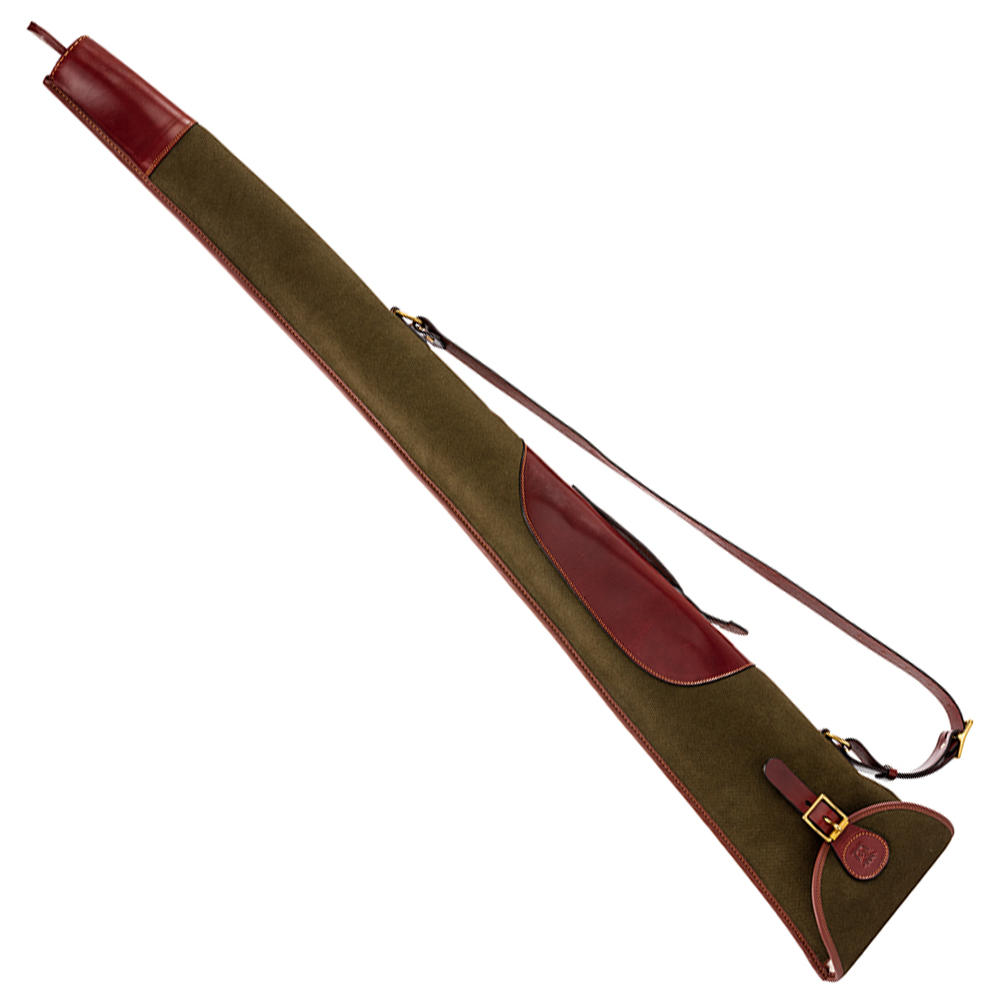 Fourreau pour fusil de chasse Rey Pavón, toile de laine/cuir nappa, vert