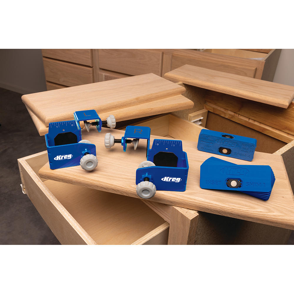Kreg® Montagehilfe für Schubladenblenden inkl. Distanzplättchen