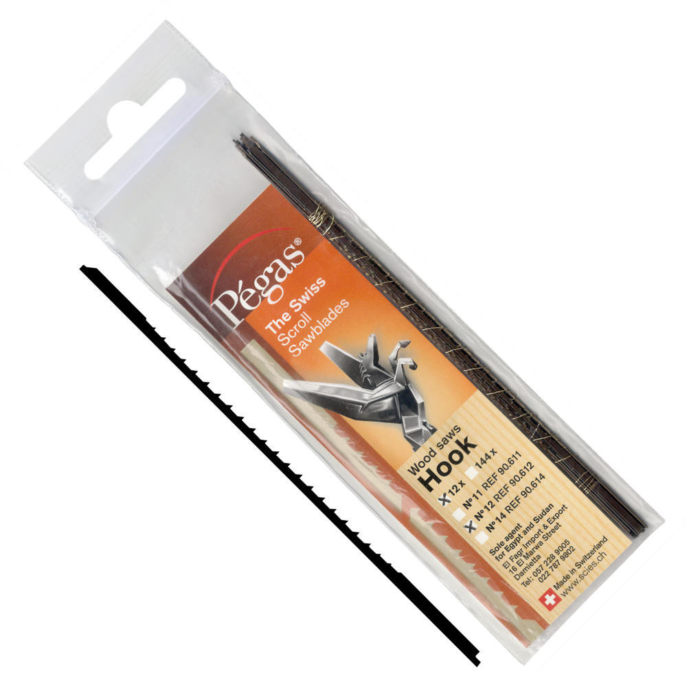 Pégas® Super Hook Coping Saw Blades, Width 2.00 mm, 12-Piece Set