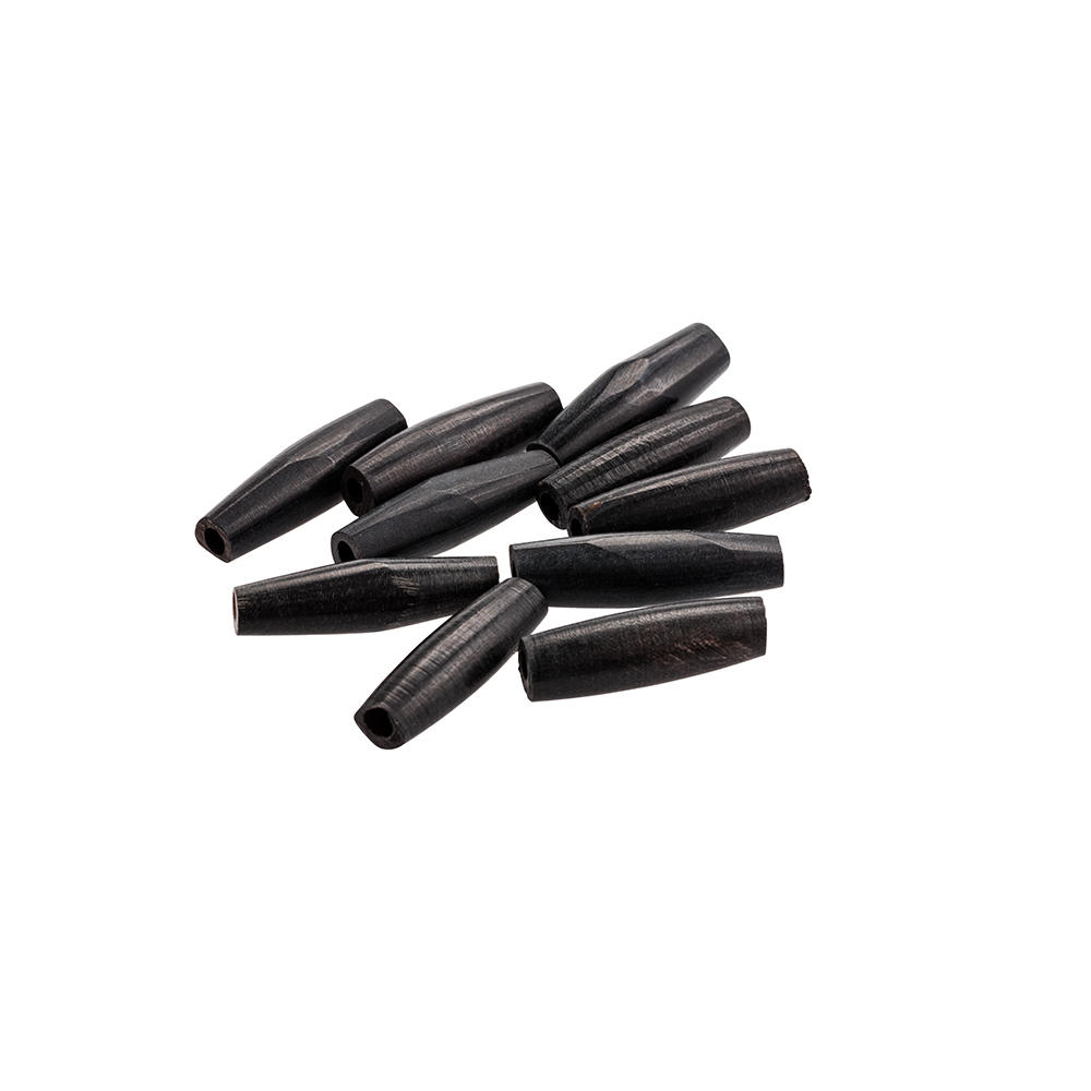 Perles en corne » Hairpipe «, noir, 24 mm, 10 pièces
