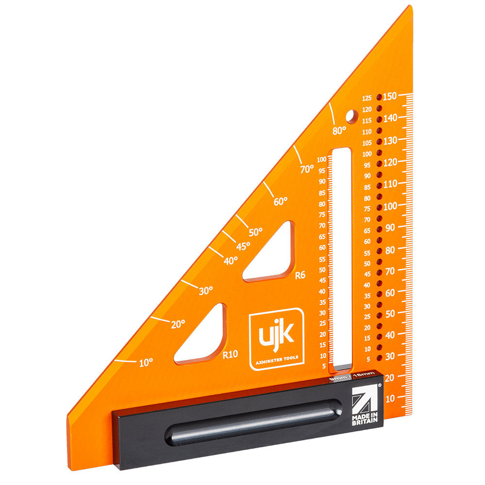 Équerre de traçage à onglet professionnelle UJK, 150 mm