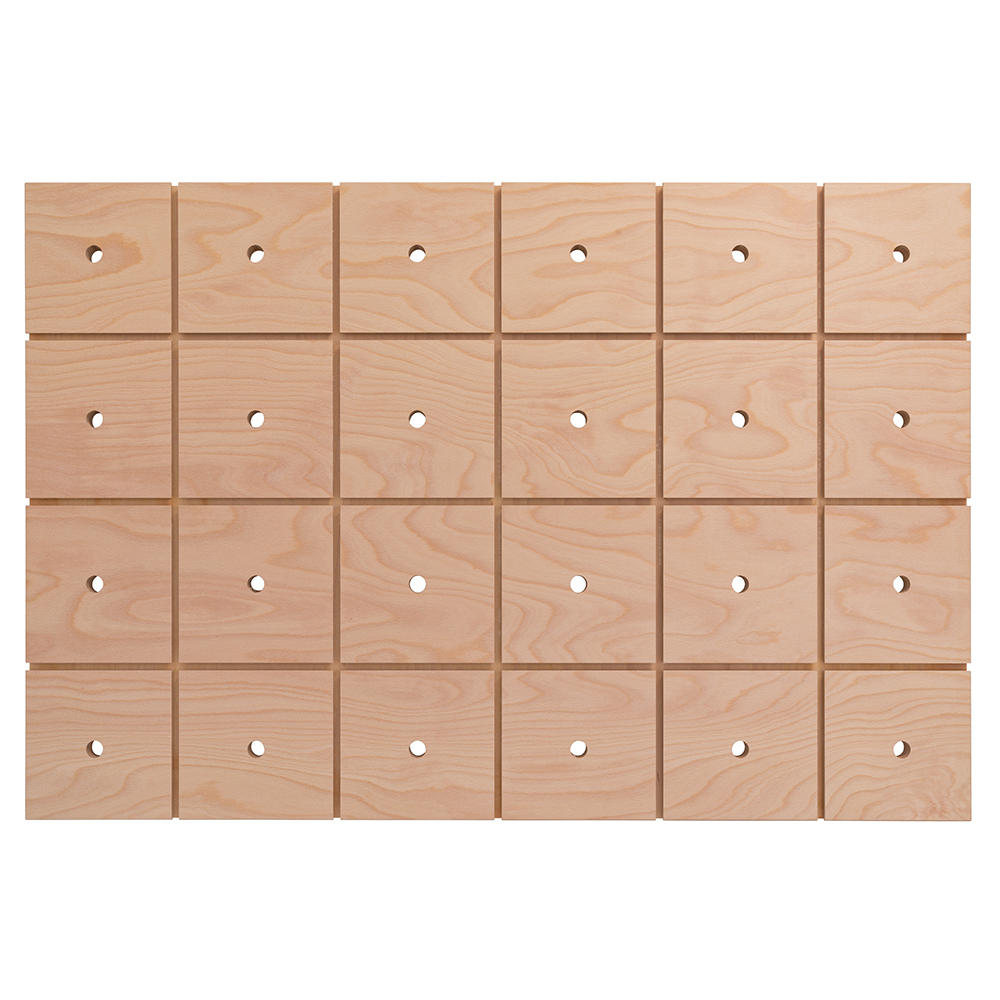 Plateau p. table multif. DICTUM®, perçage/rainures en T, hêtre mult., 2ème choix