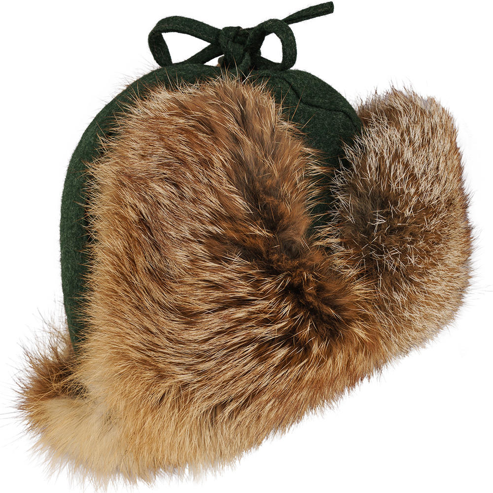 Fur Hat, Red Fox/Loden, Brown