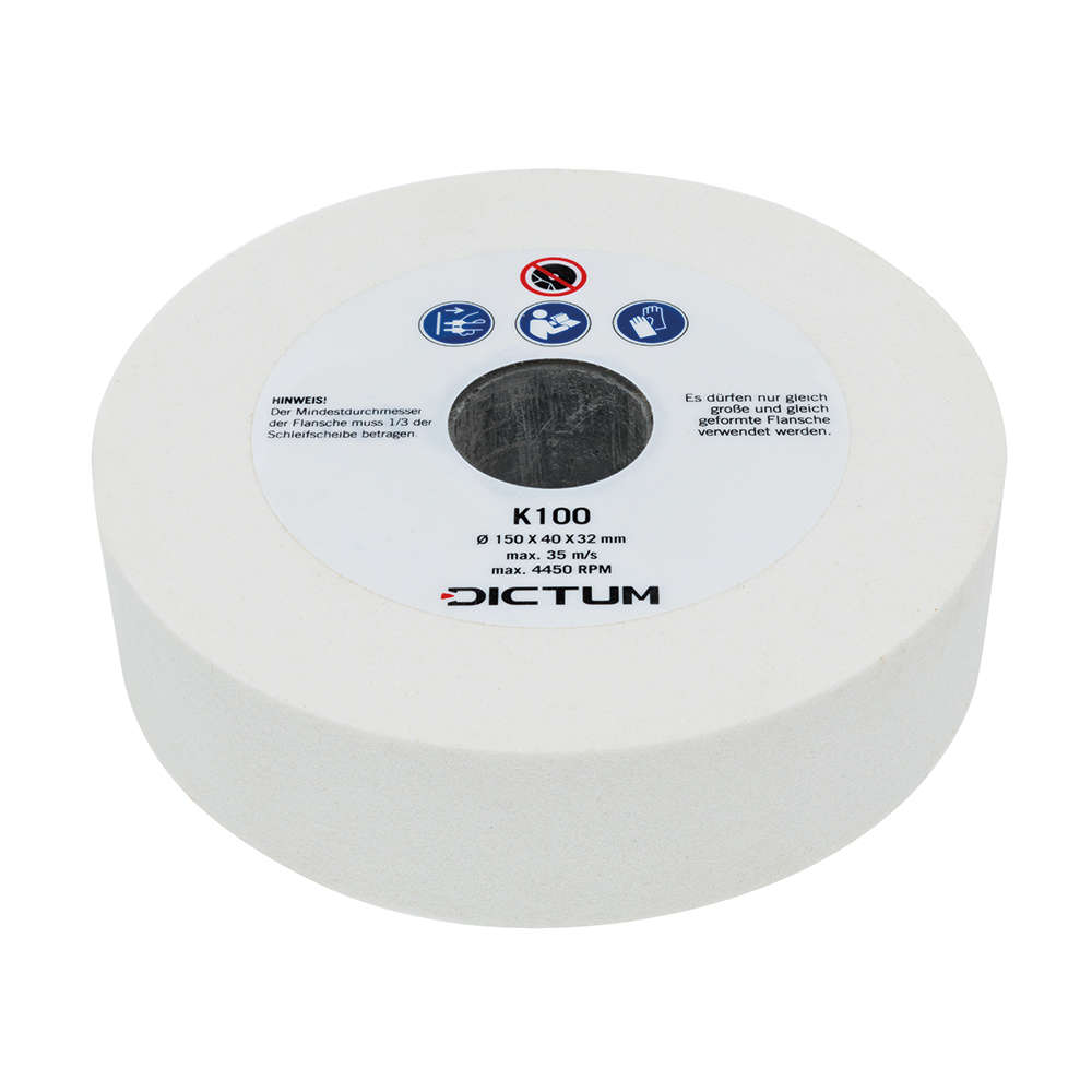 Mola disco in corindone bianco, 150 x 40 x 32 mm, grana 120