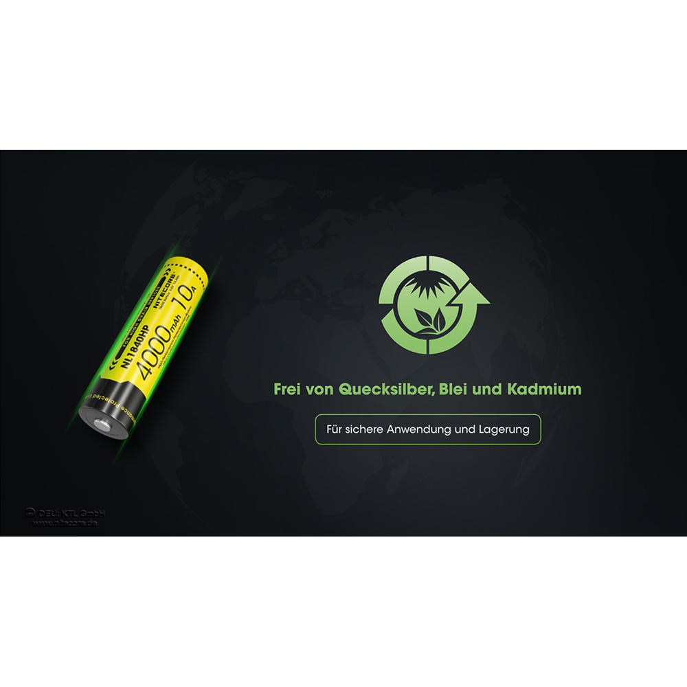 Nitecore® Li-Ion Battery 18650, 4000 mAh, NL1840HP | 826256 | 826256