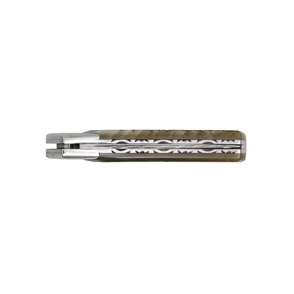 Coltello a serramanico Le Thiers® RLT Damast, corno di ariete