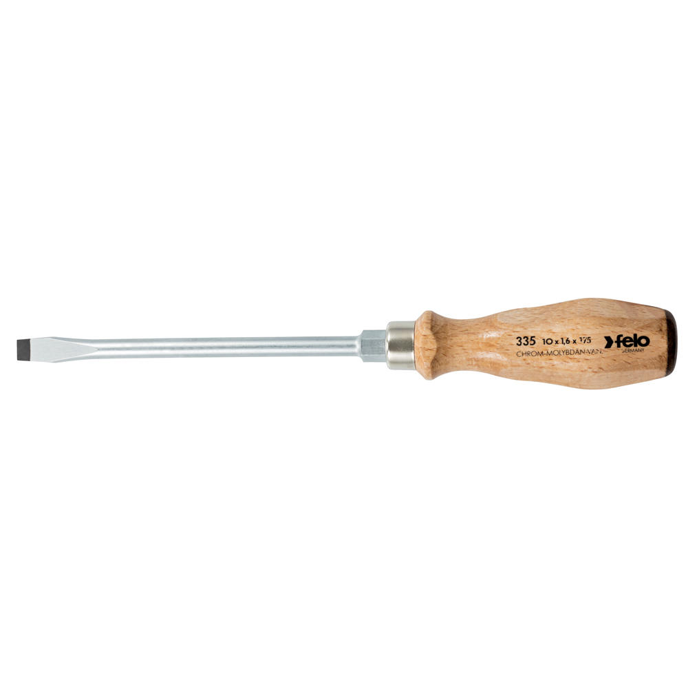 Tournevis Felo® avec poignée en bois, fente, 10 mm