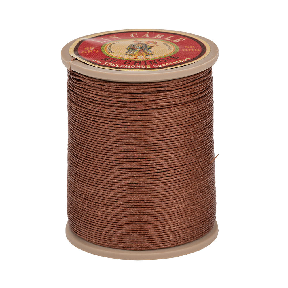»Fil au Chinois« Waxed Linen Thread, Maroon, 133 m