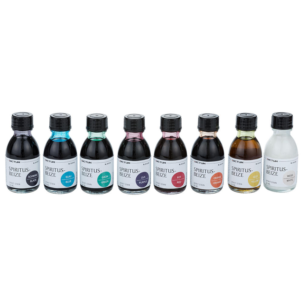 DICTUM® Spiritusbeizen, Standardfarbtöne, 8-teilig