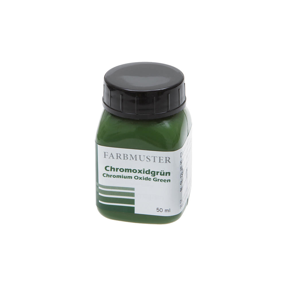 Colour Sample for Linseed Oil Paints, Chromium Oxide Green