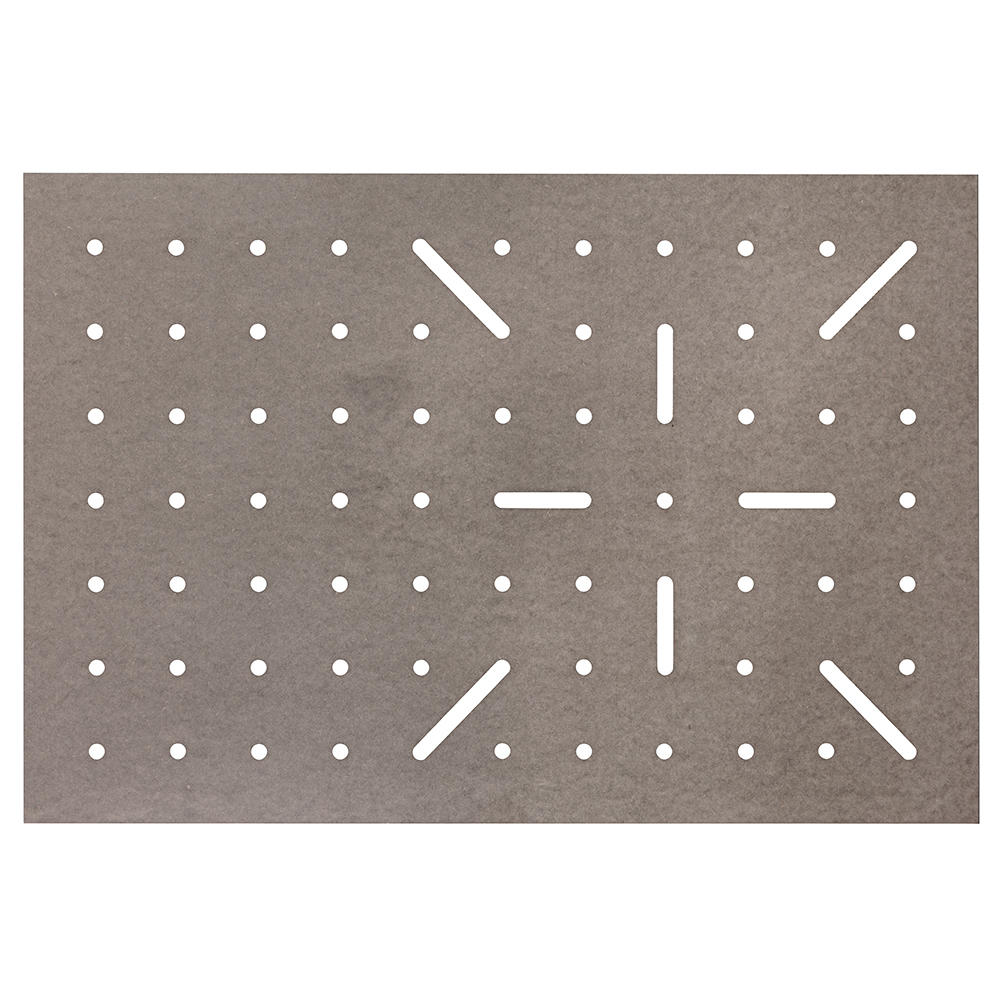 Plateau de table multifonctions DICTUM® PRO, gabarit de perçage X61, MDF, gris