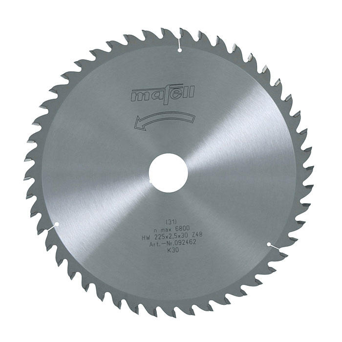 MAFELL Lame carbure, 225 x 1,8/2,5 x 30 mm, 48 dents, dent. alt.