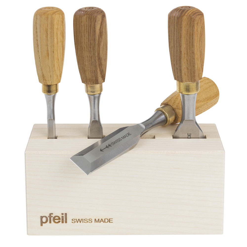 Set di mini sgorbie piane Pfeil®, 4 pezzi