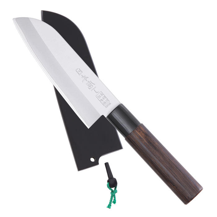 Saku Hocho, con fodero in legno, Santoku ( coltello multiuso)