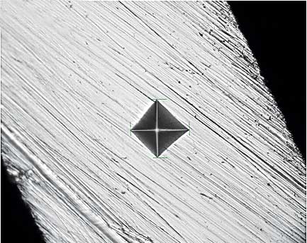 Härteprüfung Eindruck